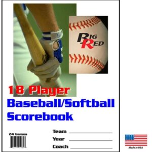 18 player / 24 game - Detailed Baseball/Softball Scorebook