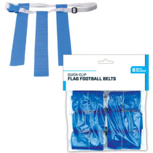 Flag Football 6 Pack-Quick Clip Adjustable Flag Belt w/3 Flags